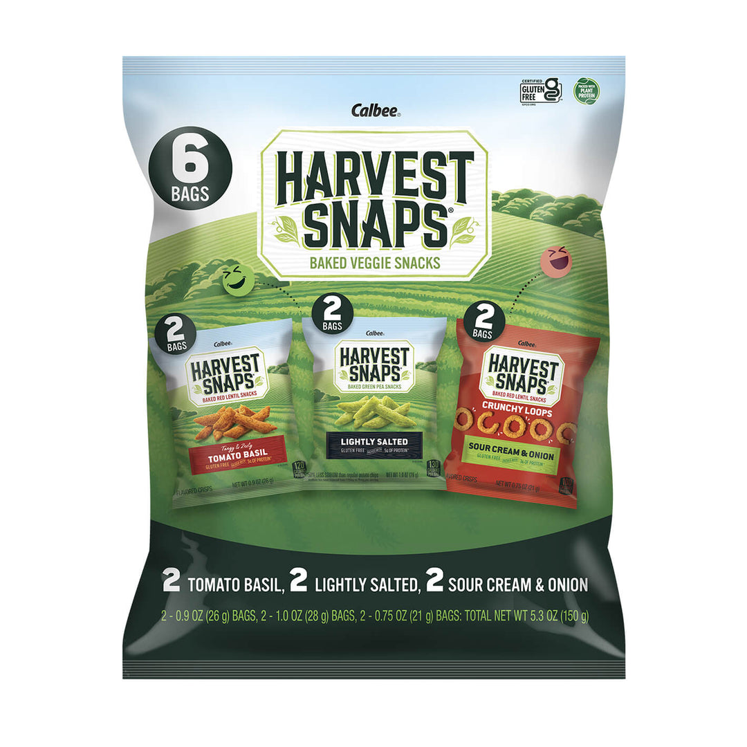 Harvest Snaps Snack Crisps Mixed 6pack Bag in Bag 5.3 oz. Bag