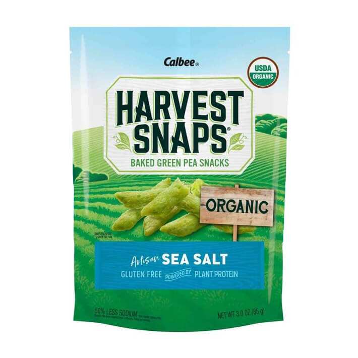 Harvest Snaps Organic Snack Crisps Sea Salt 3.0 oz. Bag