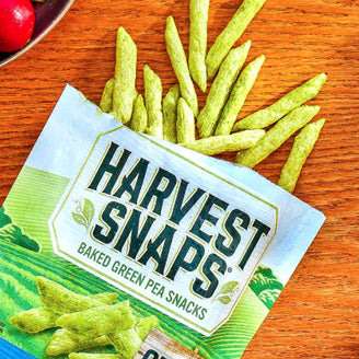 Harvest Snaps - Snap Crisps on a wooden table