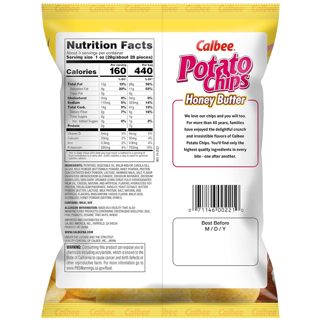 Calbee Potato Chips (Honey Butter) 2.8 oz. bag (SAMPLE)