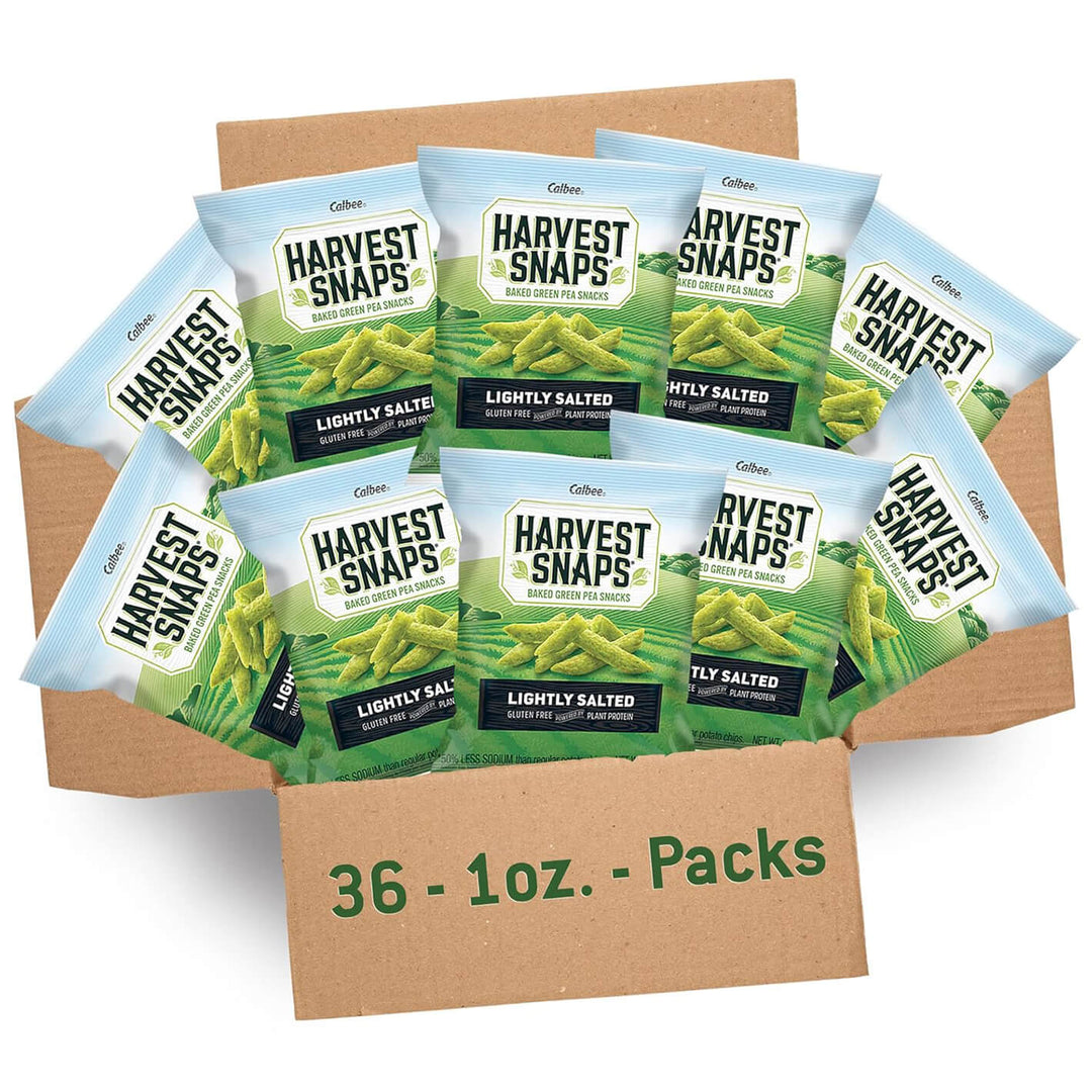 Harvest Snaps Snack Crisps Lightly Salted 1 oz. Bag - 36 Snack Packs
