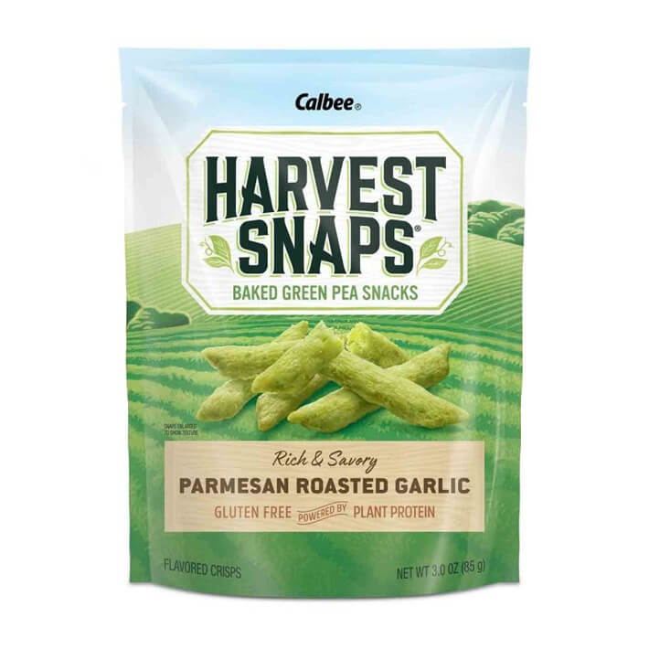 Harvest Snaps Snack Crisps Parmesan Roasted Garlic 3.0 oz. Bag