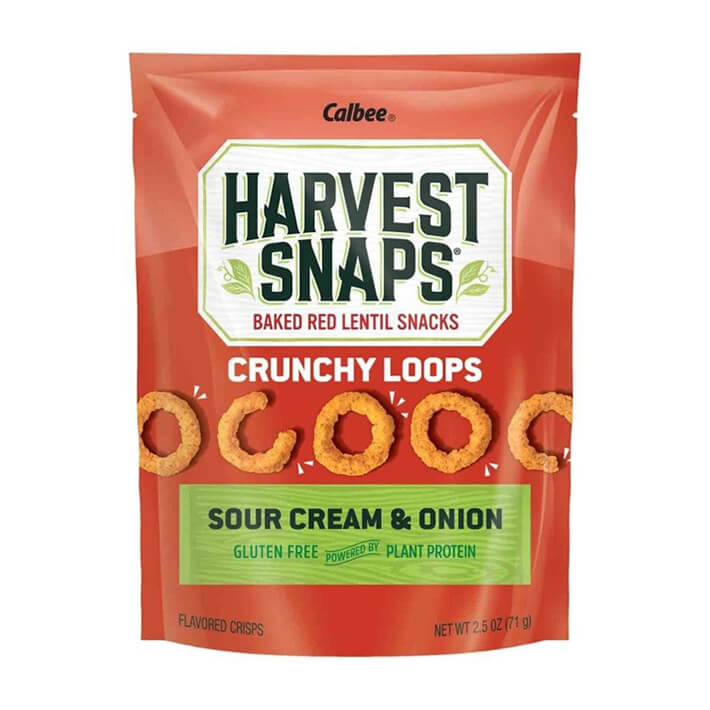 Harvest Snaps Crunchy Loops Sour Cream & Onion 2.5 oz. Bag