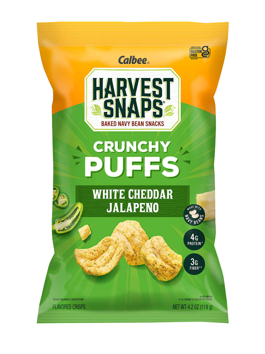 Harvest Snaps Selects White Cheddar Jalapeno 4.2 oz. Bag