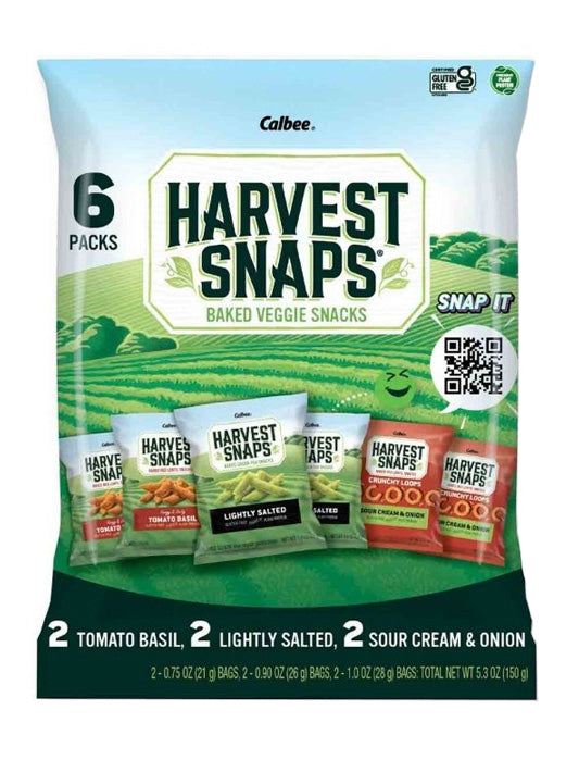 Harvest Snaps Snack Crisps Mixed 6pack Bag in Bag 5.3 oz. Bag
