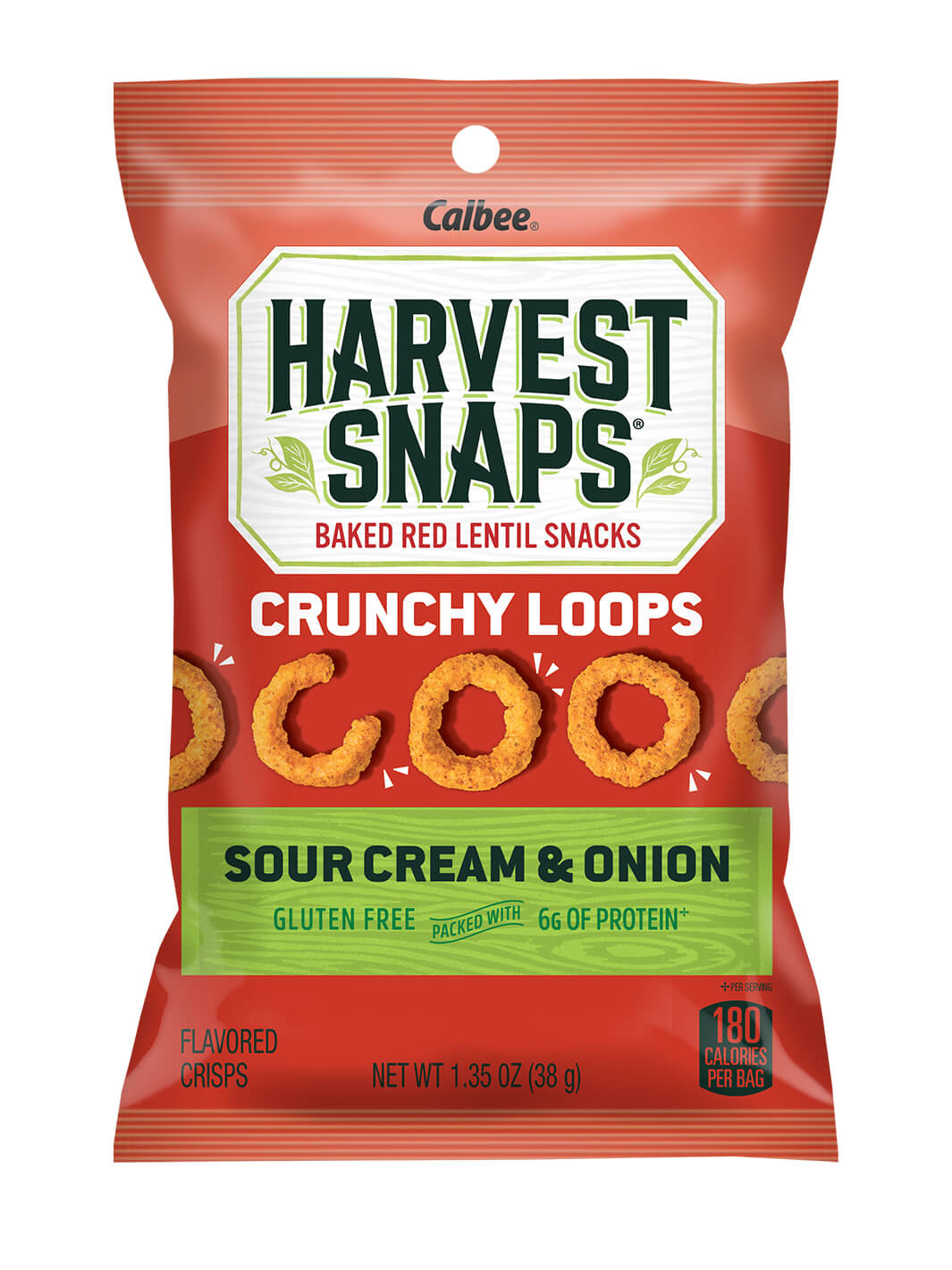 Harvest Snaps Crunchy Loops Sour Cream & Onion 1.35oz Bag