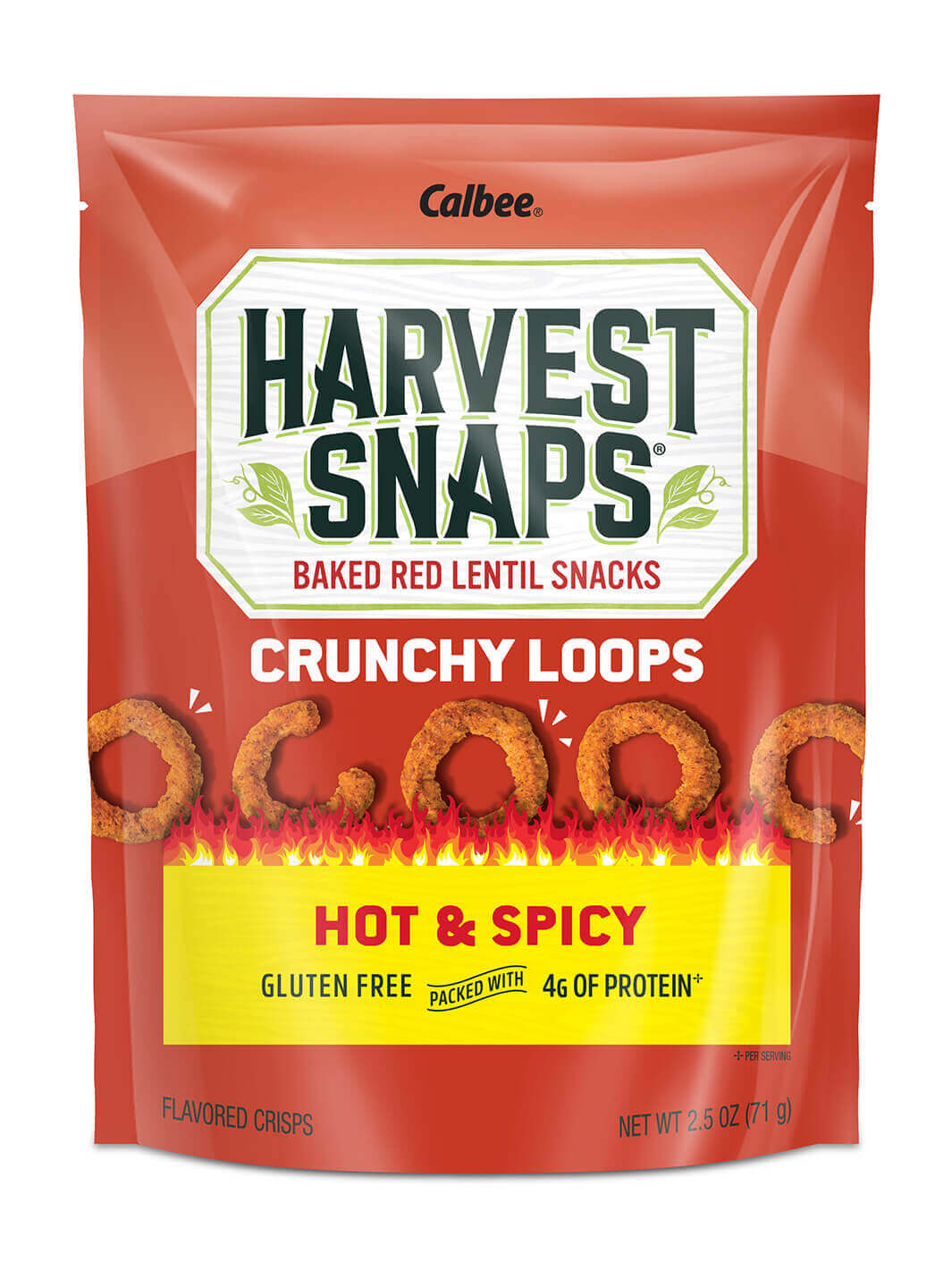 Harvest Snaps Crunchy Loops Hot & Spicy 2.5 oz. Bag
