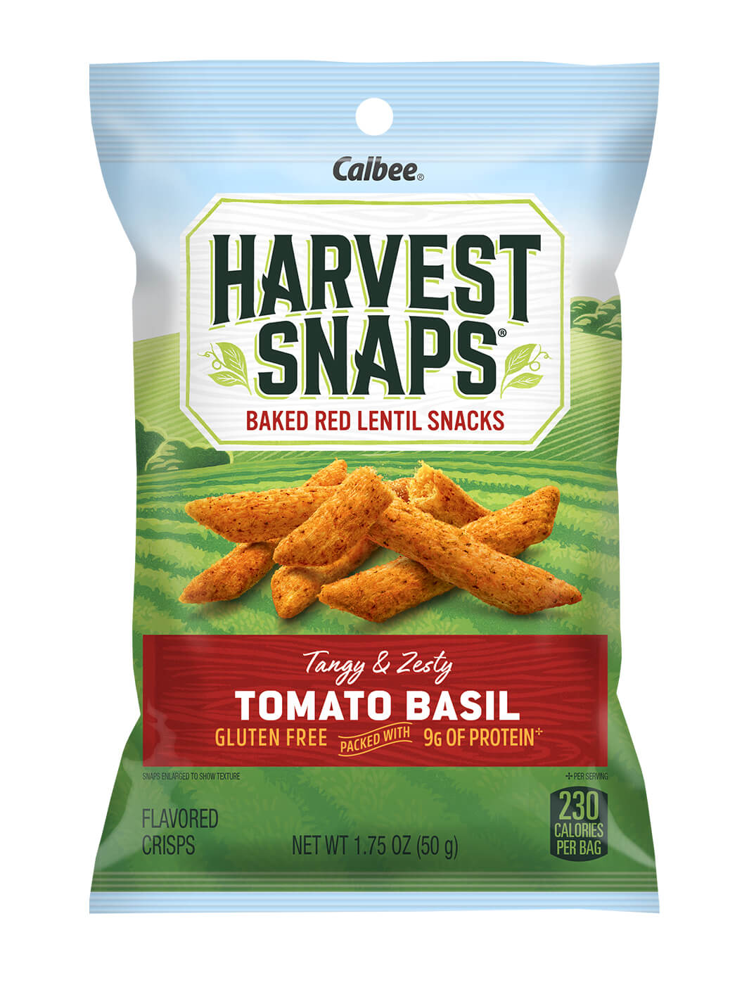 Harvest Snaps Snack Crisps Tomato Basil 1.75oz Bag