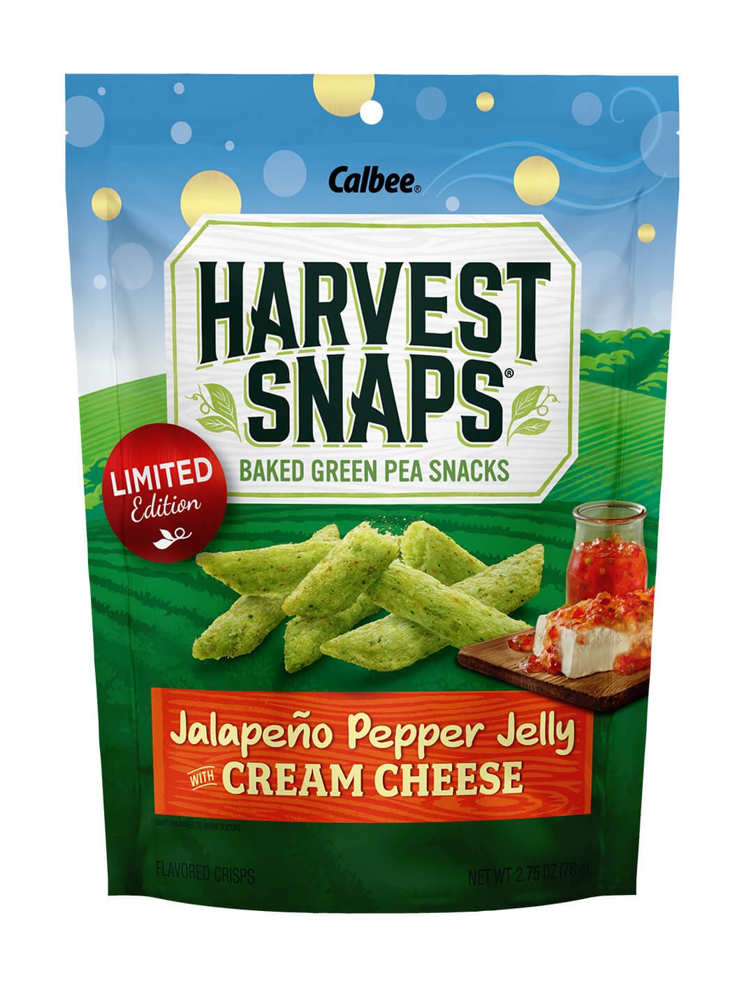 Harvest Snaps Snack Crisps Jalapeno Pepper Jelly with Cream Cheese 2.75oz Bag