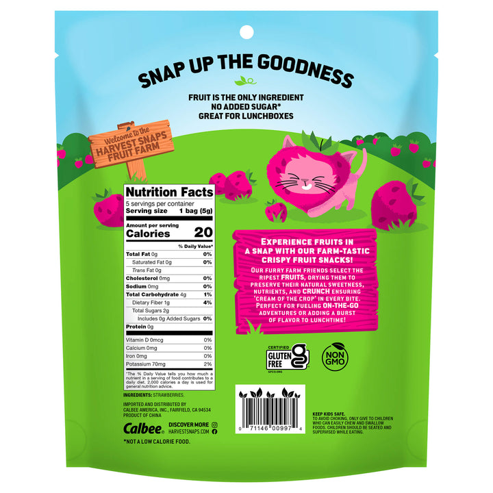 Harvest Snaps Kids Crispy Strawberries 0.9 oz. (5ct.) Bag (SAMPLE)