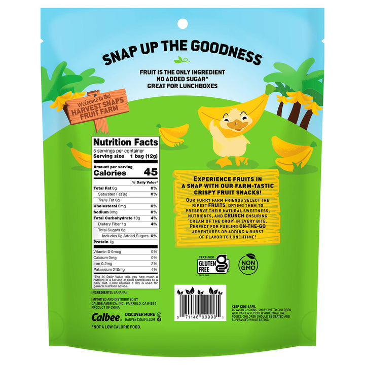 Harvest Snaps Kids Crispy Bananas 2.10 oz. (5ct.) Bag  (SAMPLE)